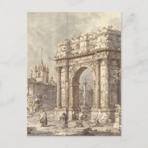 Carte Postale Caprice avec un arc de triomphe romain