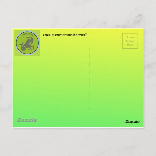 Carte postale Capricorn (Dos)