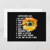 Carte Postale Capricorn fille (Devant / Derrière)