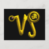 Carte Postale CAPRICORN GOLD ZODIAC BIJOU D'ANNIVERSAIRE, Onyx N (Devant)