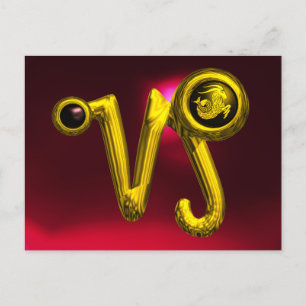 Carte Postale CAPRICORN GOLD ZODIAC JEWEL D'ANNIVERSAIRE, Rubis 