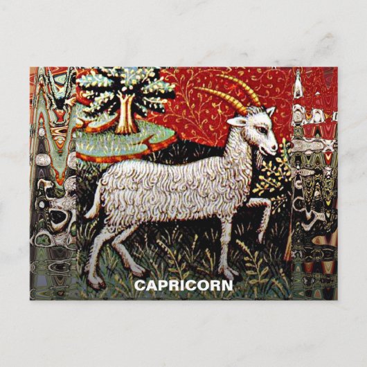 Carte Postale Capricorne chèvre signe Zodiac fête d'anniversaire (Devant)