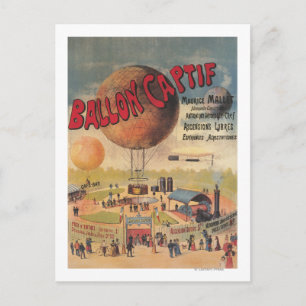 Carte Postale Captive Balloon Rides at a Exposition Poster