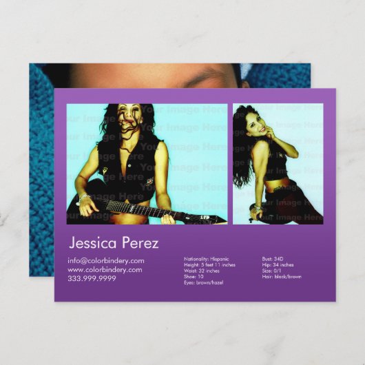 Carte Postale Capture d'écran à deux faces et modèle 2 à violet (Devant / Derrière)