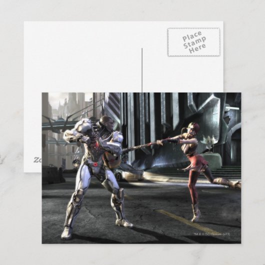 Carte Postale Capture d'écran : Cyborg vs Harley (Devant / Derrière)