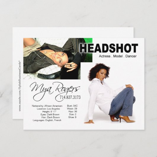 Carte Postale Capture d'écran du modèle | Acteur (Devant / Derrière)