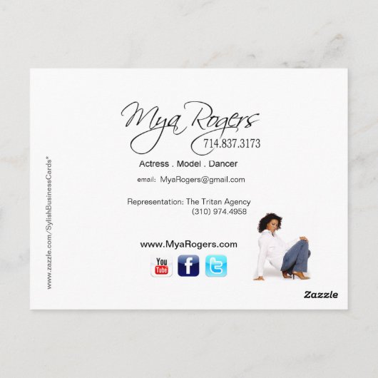 Carte Postale Capture d'écran du modèle | Acteur (Dos)