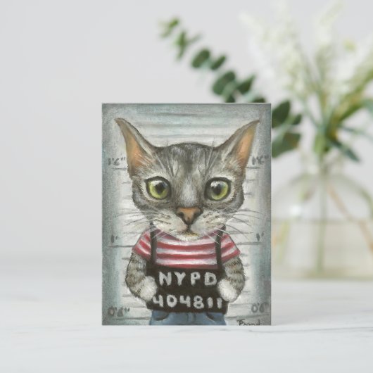 Carte Postale Capture d'écran d'un félon de chat (Debout devant)