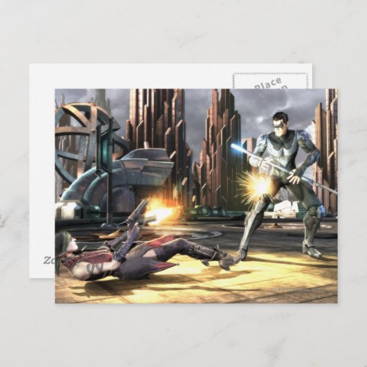 Carte Postale Capture d'écran : Harley vs Nightwing (Devant / Derrière)