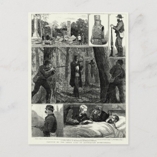 Carte Postale Capture du Ned Kelly Gang (Devant)