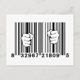 Carte Postale Captured By Consumerism UPC Barcode Prison