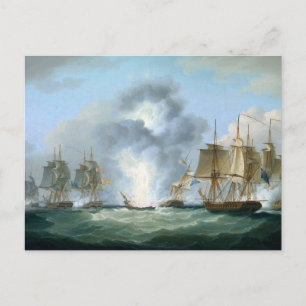 Carte Postale Capturer les navires à trésors espagnols 1804