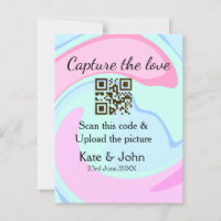 Capturez l'amour ajouter QR scan marbre rose bleu