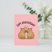 Carte Postale Capy Anniversary Valentines Cute Capybara Postcard (Debout devant)