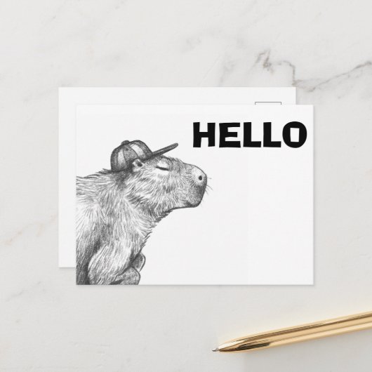 Carte Postale Capybara (Devant/Arrière en situation)