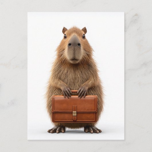 Carte Postale Capybara d'affaires avec Porte-documents (Devant)