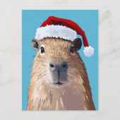 Carte Postale Capybara de fête à Santa Hat (Devant)