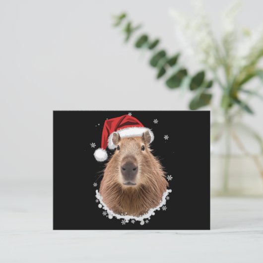 Carte Postale Capybara Noël drôle (Debout devant)