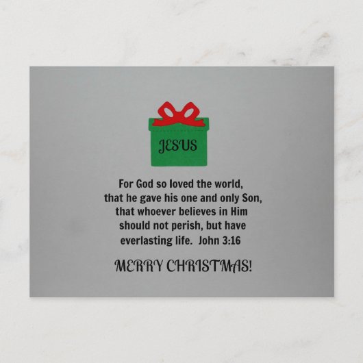 Carte Postale Car Dieu a tant aimé le monde... (Devant)