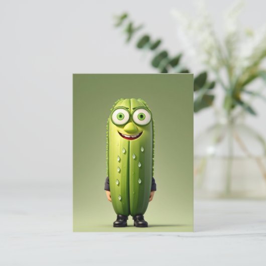 Carte Postale Caractère concombre drôle (Debout devant)