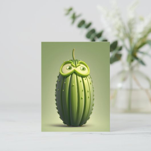Carte Postale Caractère concombre drôle (Debout devant)