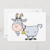 Carte Postale Caractère de dessin de chèvre (Devant / Derrière)