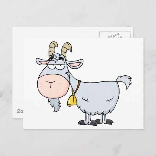 Carte Postale Caractère de dessin de chèvre (Devant / Derrière)