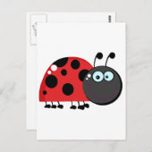 Carte Postale Caractère de dessin de Ladybug (Devant / Derrière)