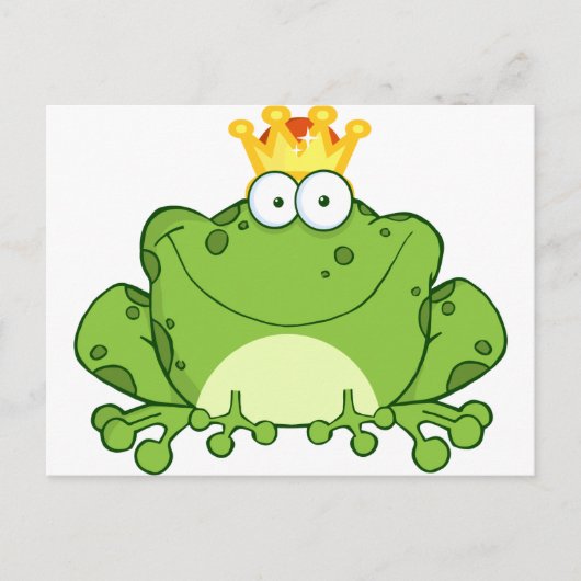 Carte Postale Caractère de dessin de Prince Frog Vert (Devant)