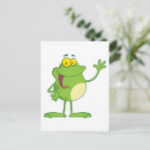 Carte Postale Caractère Mascotte de dessin de grenouille brandis (Debout devant)
