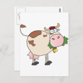 Carte Postale Caractère Vache de dessin (Devant / Derrière)