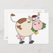 Carte Postale Caractère Vache de dessin (Devant / Derrière)