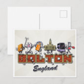 Carte Postale Caractères de dessin animé de Bolton (Devant / Derrière)