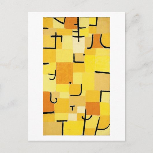Carte Postale Caractères en Abstrait Jaune Paul Klee (Devant)