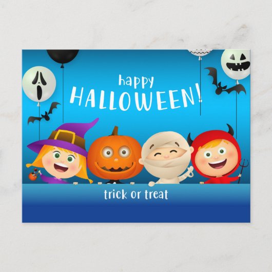 Carte Postale Caractères Halloween mignons (Devant)