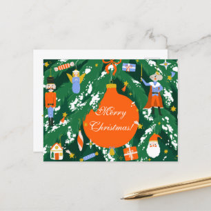 Carte Postale Caractères Noisettes de Noël