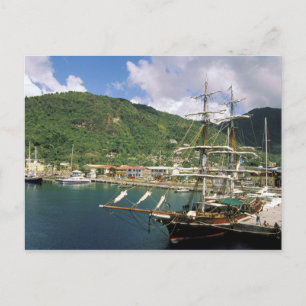 Carte Postale Caraïbes, Sainte-Lucie, Soufriere. Bateaux dans