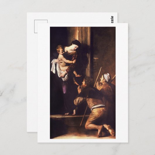 Carte Postale Caravaggio 1604-1606 Madonna & Child di Loreto (Devant / Derrière)