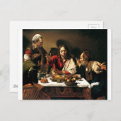 Carte Postale Caravaggio - Cène à Emmaüs - Peinture classique (Devant / Derrière)