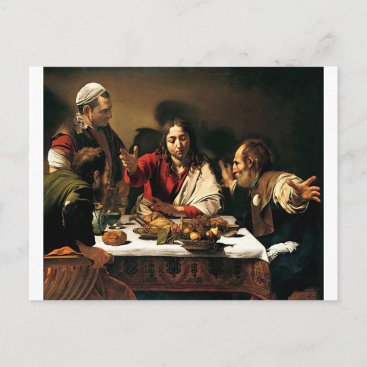 Carte Postale Caravaggio - Cène à Emmaüs - Peinture classique (Devant)