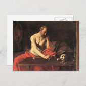 Carte Postale Caravaggio - Écriture Saint Jérôme (Devant / Derrière)