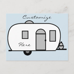 Carte Postale caravane vintage classique arrondie