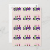 Carte Postale Caravane vintage de camper rétro shabbychic (Devant / Derrière)