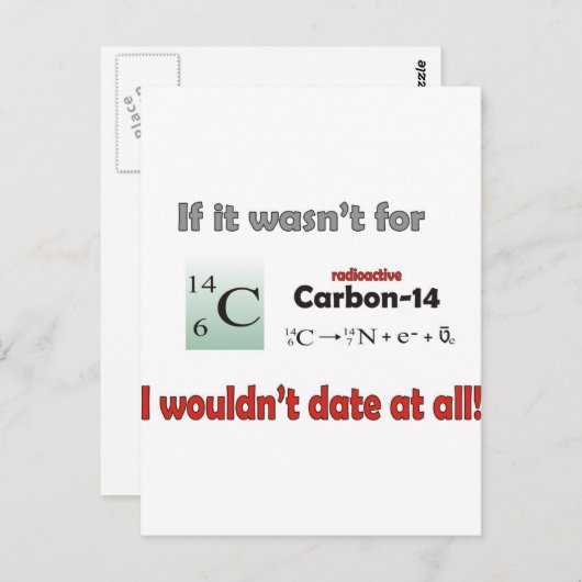 Carte Postale Carbone 14 Datation (Devant / Derrière)