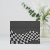 Carte Postale Carbone Fiber Style Racing Drapeau Checkers Vague  (Debout devant)