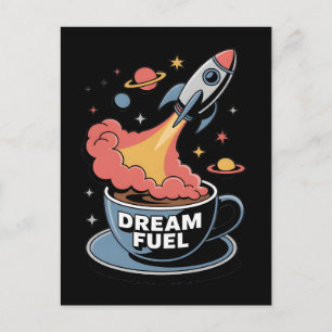 Carte Postale Carburant de rêve Graphique : Fusée décollant du c