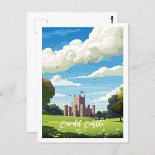 Carte Postale Cardiff Castle Wales voyage millésime