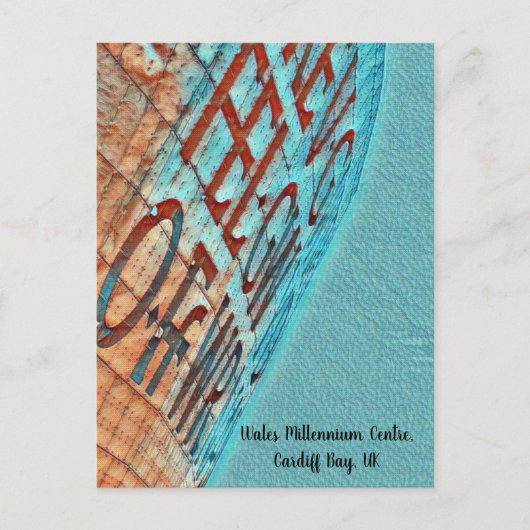 Carte Postale Cardiff Wales Millennium Centre Celtic Text Part (Devant)