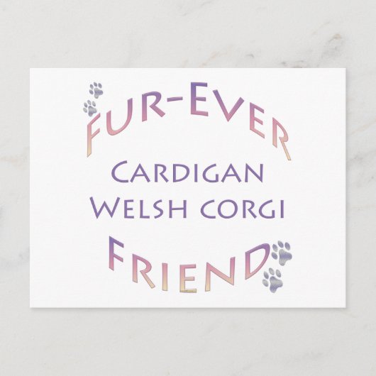 Carte Postale Cardigan Welsh Corgi Furever (Devant)