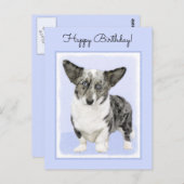 Carte Postale Cardigan Welsh Corgi Peinture - Art Chien original (Devant / Derrière)